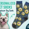 Custom Dog Face Socks With Polka Dots