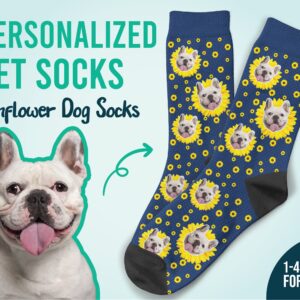 Sunflower Dog Socks Gift For Lover