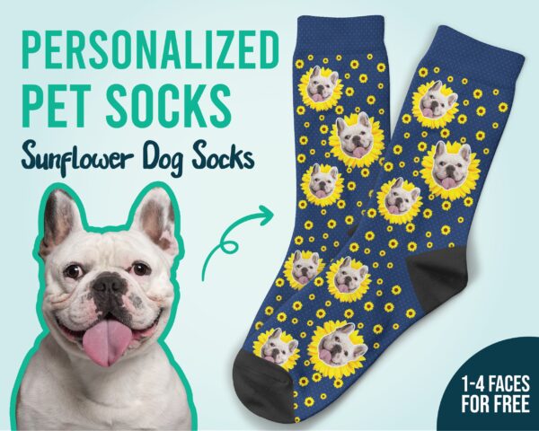 Sunflower Dog Socks Gift For Lover