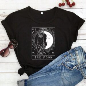 The Black Cat Moon Tarot Card Shirt