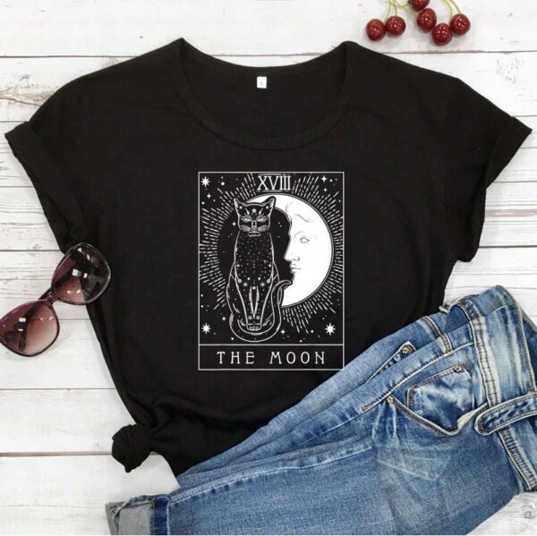 The Black Cat Moon Tarot Card Shirt