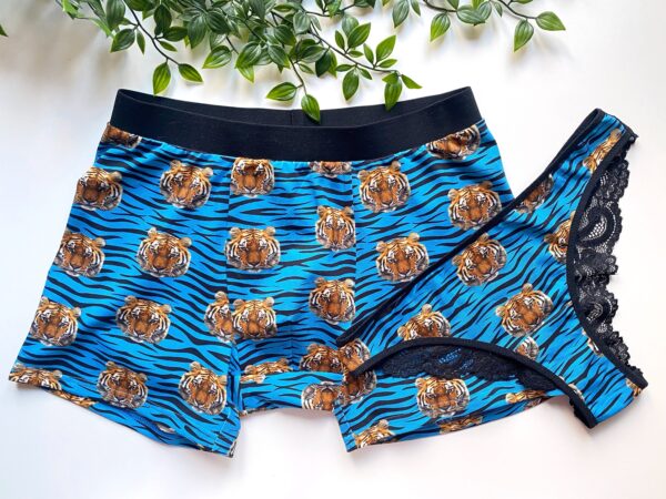 Tiger Print Couple Matching Boxers