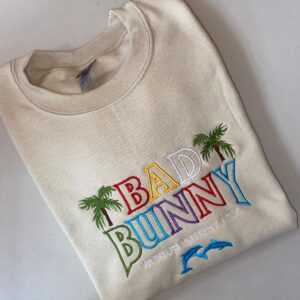 Vintage Embroidered Sweatshirt Bad Bunny World Hottest Tour