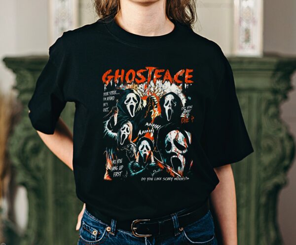 Vintage Ghost Face Halloween Horror Movie T-shirt