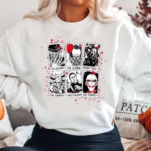 Vintage Halloween Horror Movie Tarot Cards Shirt