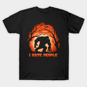 Vintage Halloween Shirt Bigfoot Sasquatch I Hate People