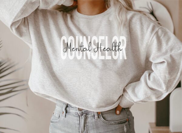 Words Print Mental Health Counselor Sweatshirt