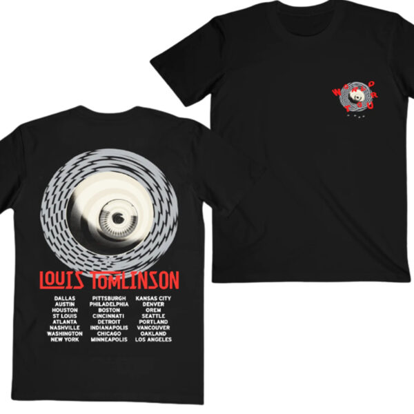 Louis Tomlinson Shirt World Tour Swirl Eye Black Tee