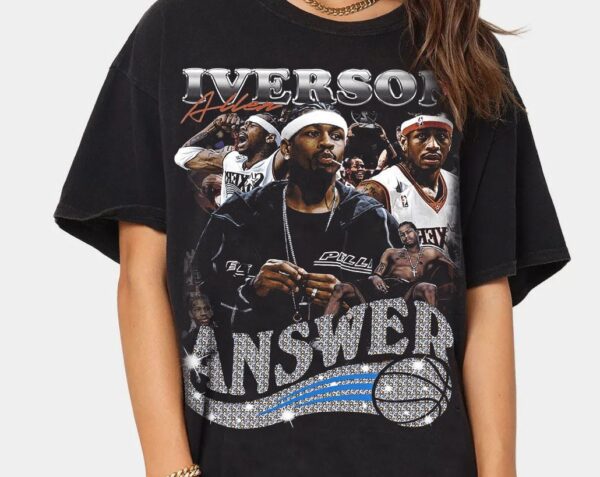 Allen Iverson T-Shirt Gift For Basketball Lover The Answer Philadelphia 76ers