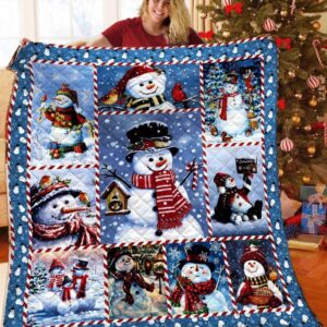 Beautiful Snowman Christmas Blanket Gift For Family