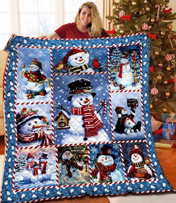 Beautiful Snowman Christmas Blanket Gift For Family