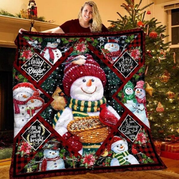 Cute Snowman Christmas Blanket Perfect Gift For