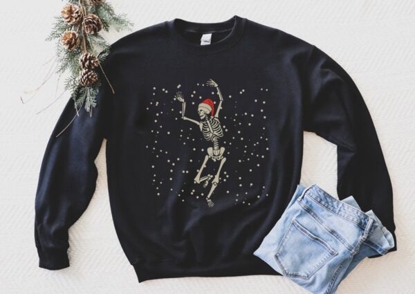 Dancing Skeleton Sweatshirt Santa