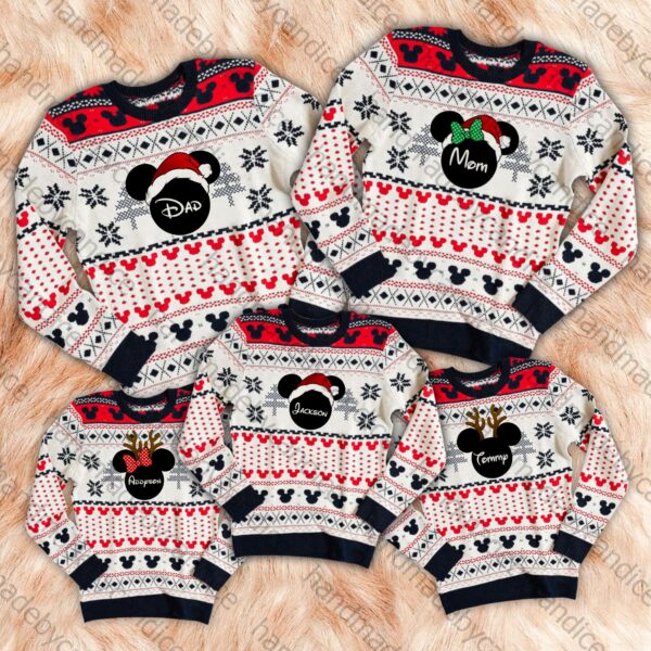 Disney Personalized Ugly Sweater Family Custom Name