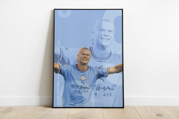 Erling Haaland Manchester City 2022 Poster