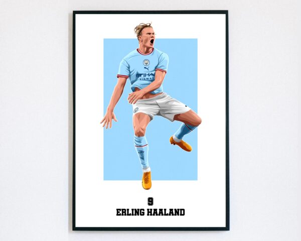 Erling Haaland Manchester City Poster Gift For Fan