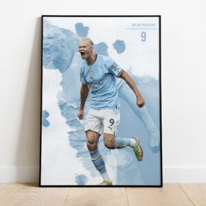 Erling Haaland Number 9 Footballer Manchester City Poster