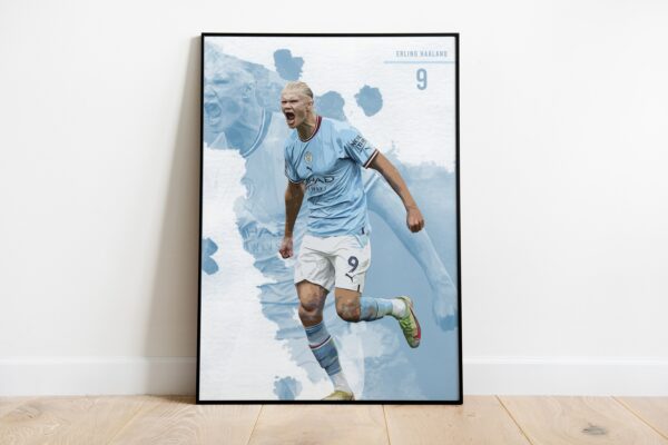 Erling Haaland Number 9 Footballer Manchester City Poster