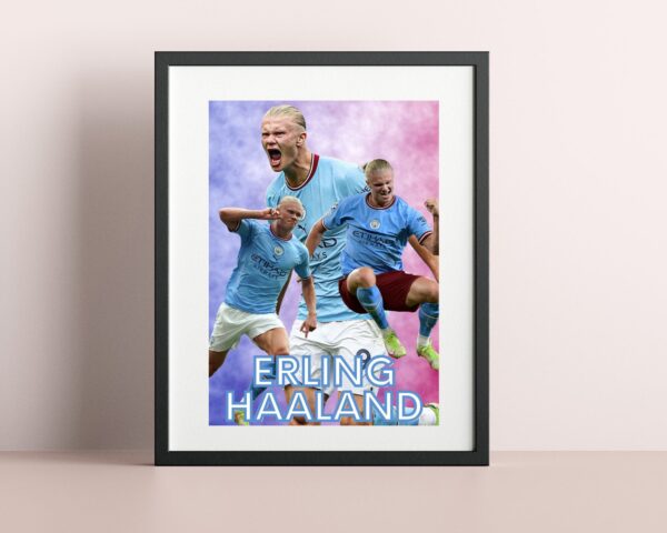 Erling Haaland Number 9 Manchester City Season 2022/23 Poster