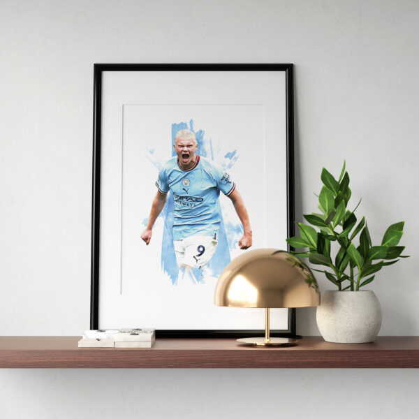 Erling Haaland Number 9 Manchester City Season 2022/2023 Poster