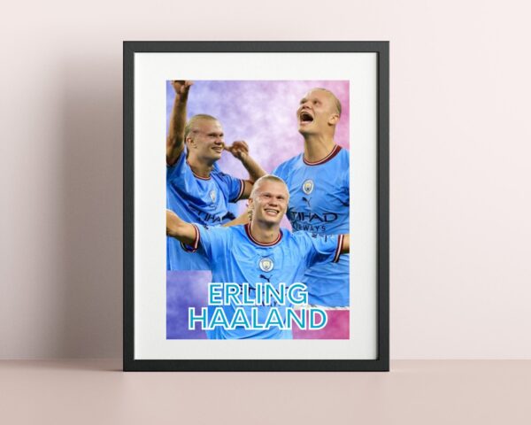 Erling Haaland’s Happiness Manchester City Season 2022/23 Poster