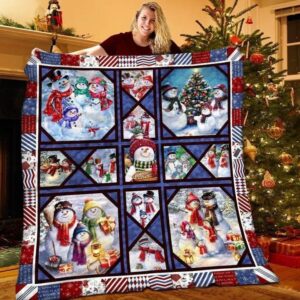 Family Snowman Blanket Christmas Gift For Xmas