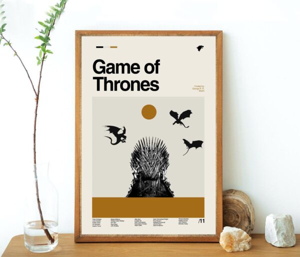 Game Of Thrones Retro Movie Poster