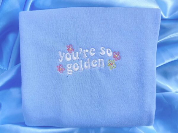 Harry Styles Embroidered Sweatshirt Golden For Fine Line Album