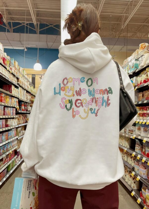 Harry Styles Embroidered Sweatshirt Hoodie Come On Say Goodnight To You Gift For As It Was Lover