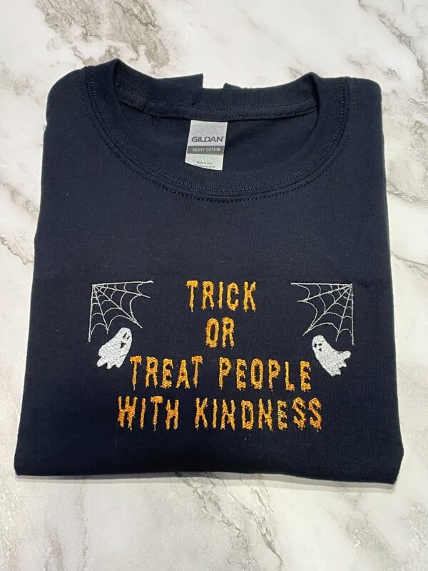 Harry Styles Embroidered Sweatshirt Trick Or Treat People With Kindness