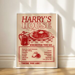 Harry’s House Menu Track List Poster As It Was Music For A Sushi Restaurant