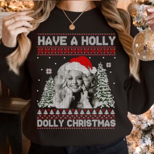 Holly Dolly Christmas Shirt Santa Parton Ugly Sweater