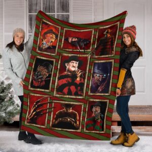 Horror Movie Blanket Character Freddy Michael Jason Fleece