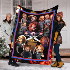 Horror Movie Watching Blanket Chucky Fleece Mink