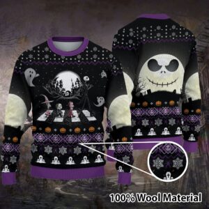 Horror Ugly Sweater Family Matching The Nightmare Before Xmas