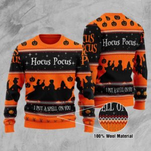 Horror Ugly Sweater Hocus Pocus Movie I Put A Spell On You Christmas