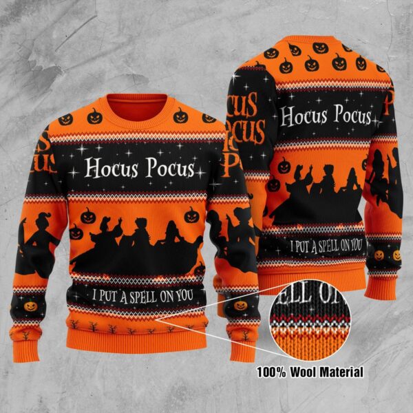 Horror Ugly Sweater Hocus Pocus Movie I Put A Spell On You Christmas