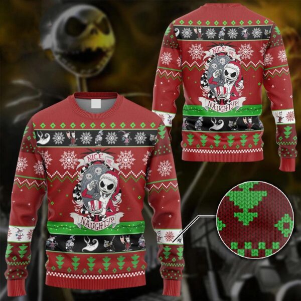 Horror Ugly Sweater Nice Or Naughty The Nightmare Before Christmas