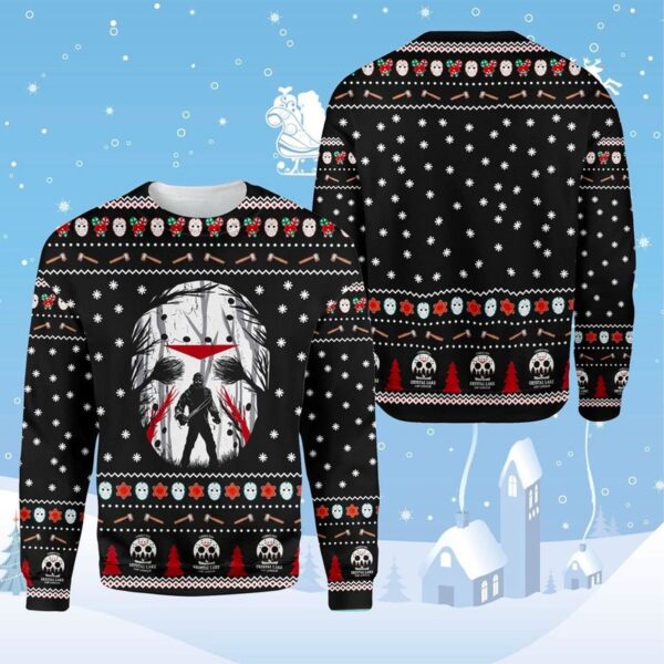 Horror Ugly Sweater Christmas Gifts Movie Jason Voorhees Friday The 13th