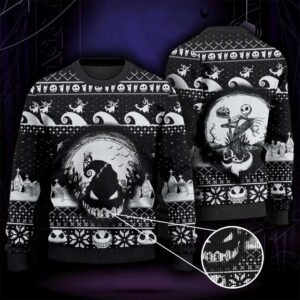 Horror Ugly Sweater Funny Skeleton Halloween Nightmare Sweater