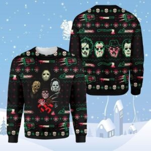 Horror Ugly Sweater Horror Killer Character Christmas Sweater