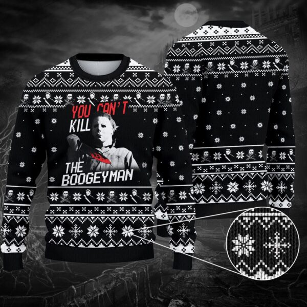 Horror Ugly Sweater You Can’t Kill The Bogeyman Michael Myers Halloween Christmas Sweater