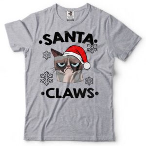 Santa Claws T-Shirt Funny Grumpy Cat Claus