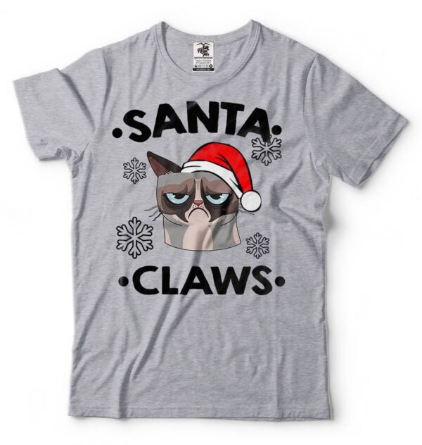 Santa Claws T-Shirt Funny Grumpy Cat Claus