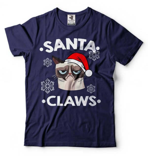 Santa Claws T-Shirt Funny Grumpy Cat Claus