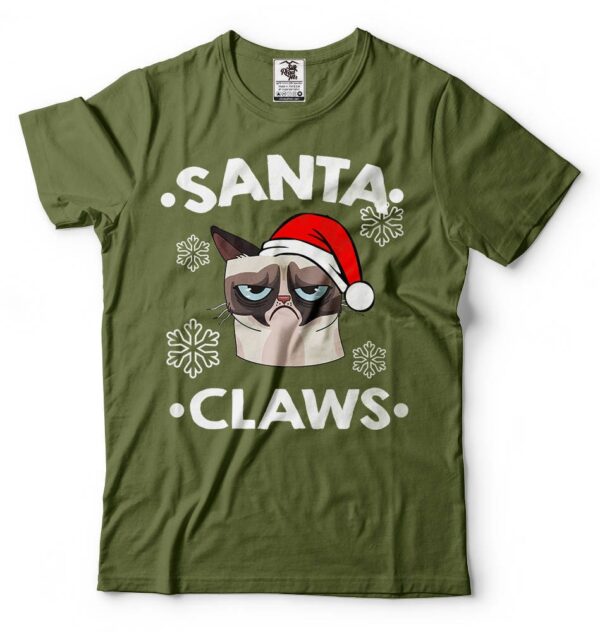 Santa Claws T-Shirt Funny Grumpy Cat Claus