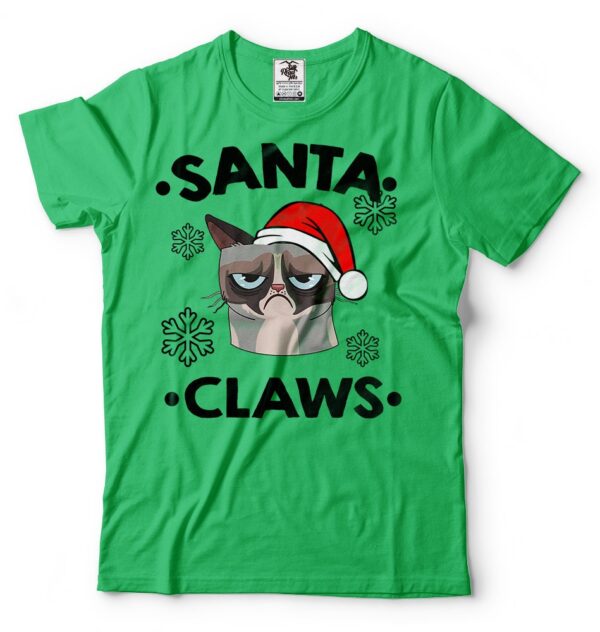 Santa Claws T-Shirt Funny Grumpy Cat Claus