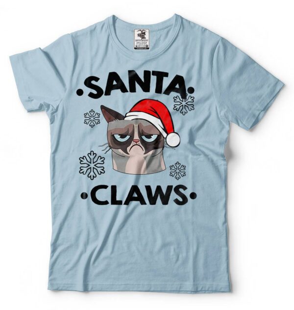 Santa Claws T-Shirt Funny Grumpy Cat Claus