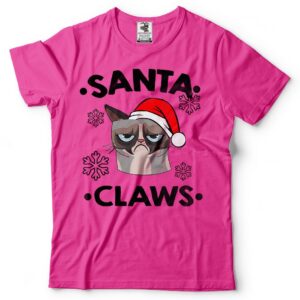 Santa Claws T-Shirt Funny Grumpy Cat Santa Claus