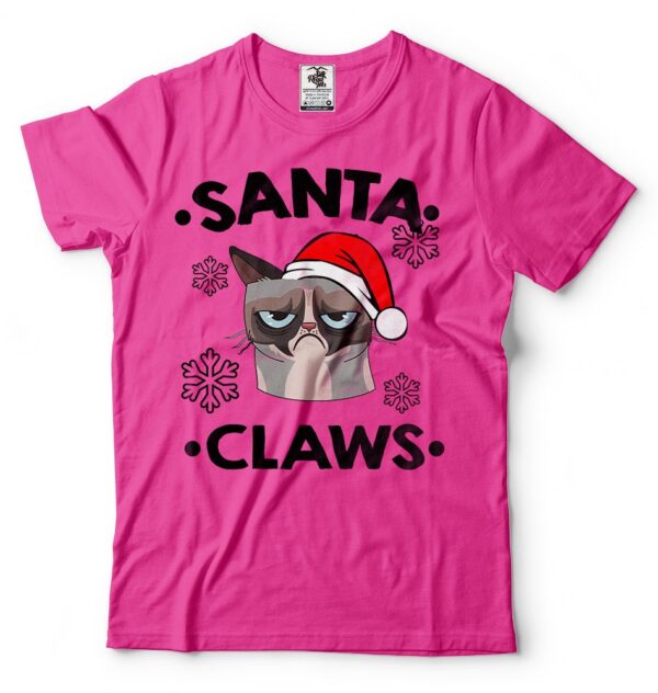 Santa Claws T-Shirt Funny Grumpy Cat Claus